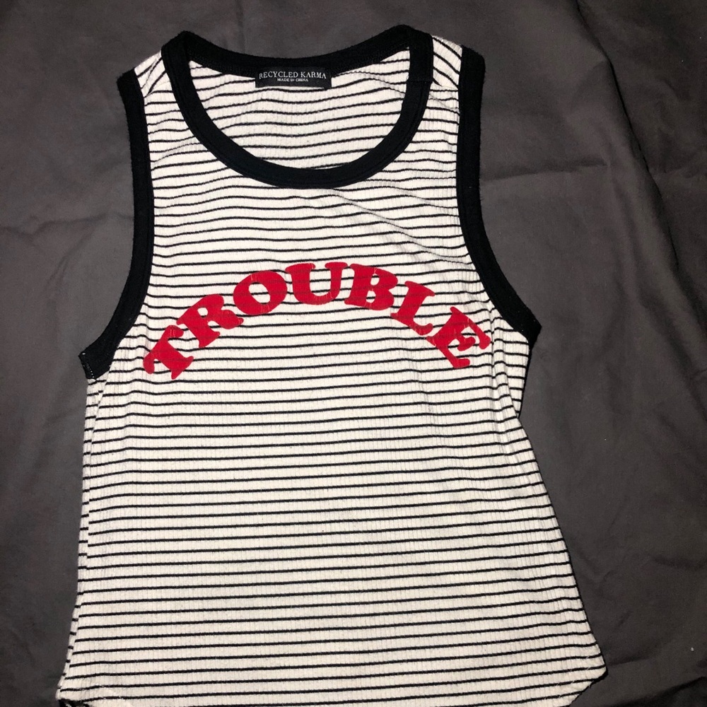 Trouble Striped Sleeveless Tank 🖤
